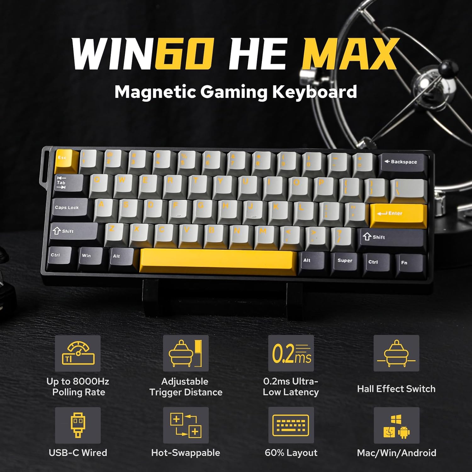 Gaming Keyboard Hot Swappable - AULA WIN60 HE 60% Max Pro