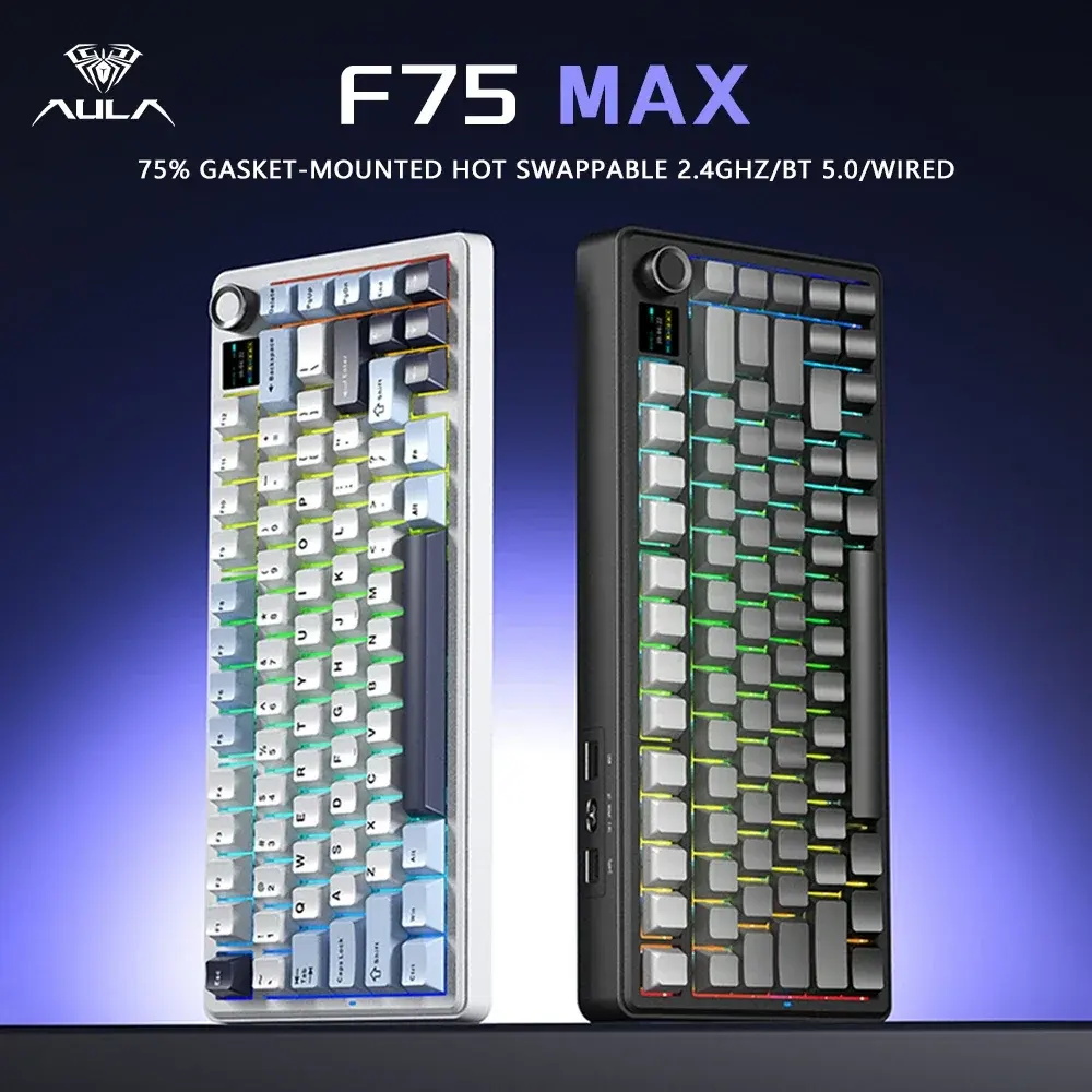 Gaming Keyboard Hot Swappable - Keyboard Gaming Mekanik AULA F75MAX dengan